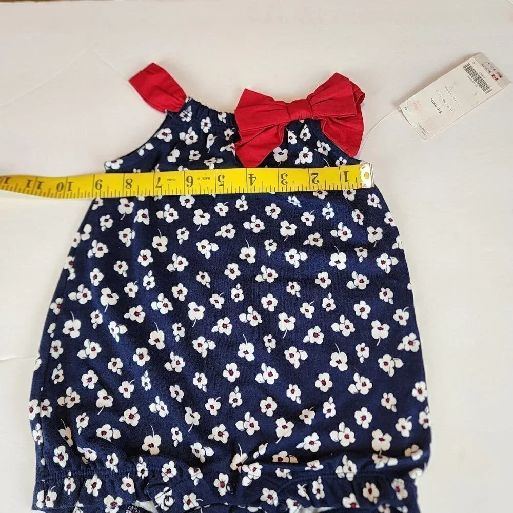Gymboree baby girl 3-6 m red  bow floral New